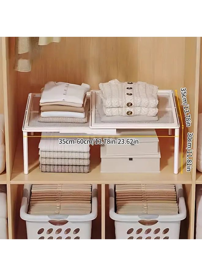 منظم خزانة قابل للسحب رف قابل للتوسيع والتعديل بعرض 35 بوصة موفر للمساحة - Image 4