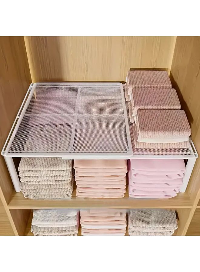 منظم خزانة قابل للسحب رف قابل للتوسيع والتعديل بعرض 35 بوصة موفر للمساحة - Image 2