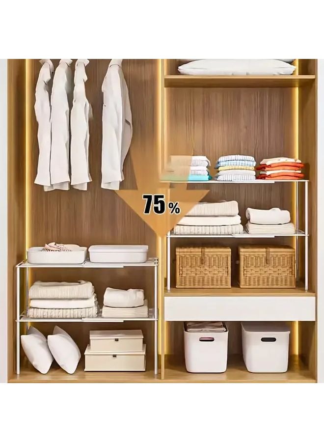 منظم خزانة قابل للسحب رف قابل للتوسيع والتعديل بعرض 35 بوصة موفر للمساحة - Image 5