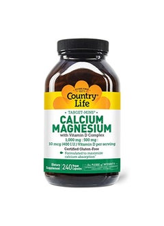Country Life Target Mins Calcium Magnesium With Vitamin D Complex 1000Mg/500Mg/10Mcg 240 Vegan Capsules Certified Gluten Free Certified Vegan Verified Non Gmo Verified  - Image 1