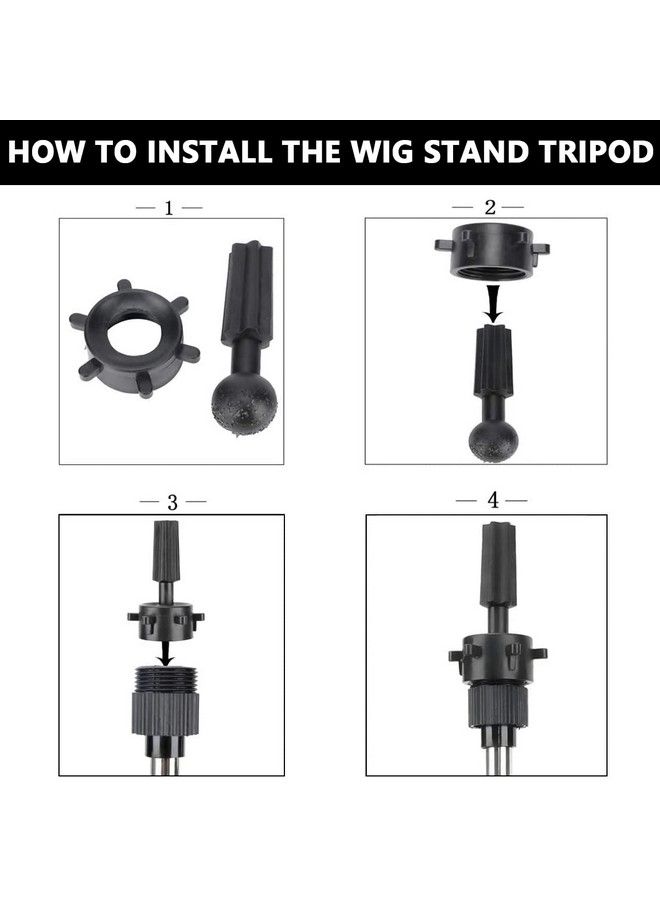 maycreate Mannequin Head Stand Metal Foldable Hair Wig Head Stand Tripod Display Holder For Cosmetology Hairdressing Training Adjustable Height 14.521.6In - Image 5