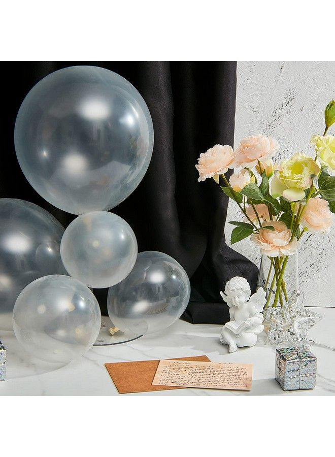 Sumind Bubble Clear Balloon 120 Pieces Transparent Round Latex Balloon Diy Balloons Strand Kit Party Decorations For Birthday Party Favor Wedding Engagement Graduation Art(5 Inch 10 Inch 12 Inch) - Image 4