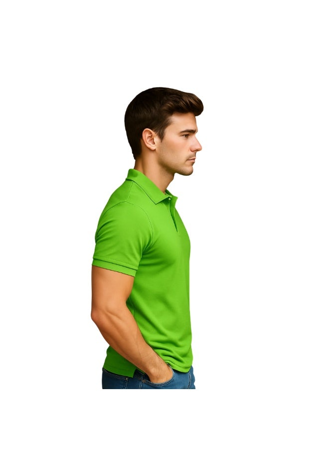 برينت شوب فور مي تي شيرت بولو جولف رجالي بقصّة عادية وأكمام قصيرة من القطن الخالص، 220 جرام لكل متر مربع، ألوان أساسية - Image 4