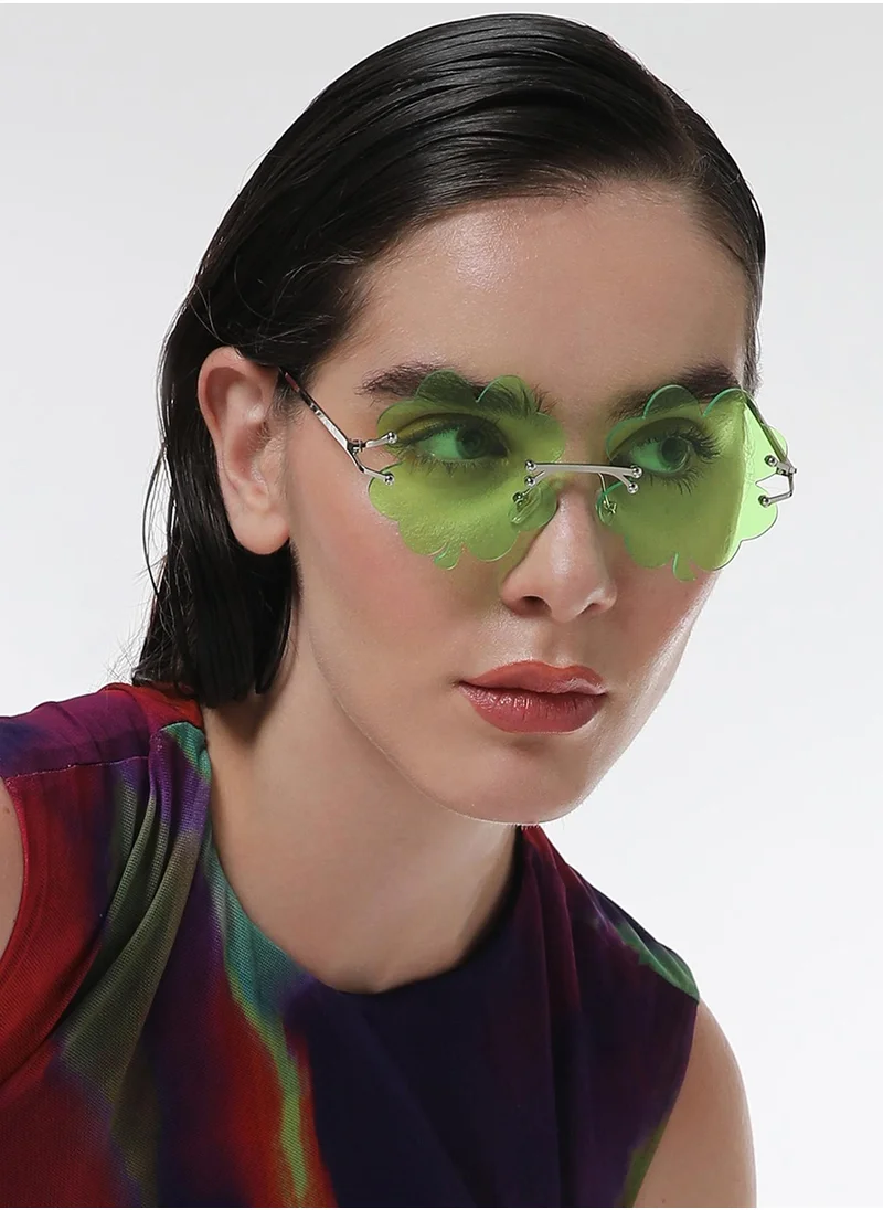 Haute Sauce The Clover Rave Round Sunglasses - Shamrock Green