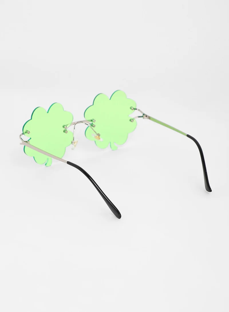 Haute Sauce The Clover Rave Round Sunglasses - Shamrock Green