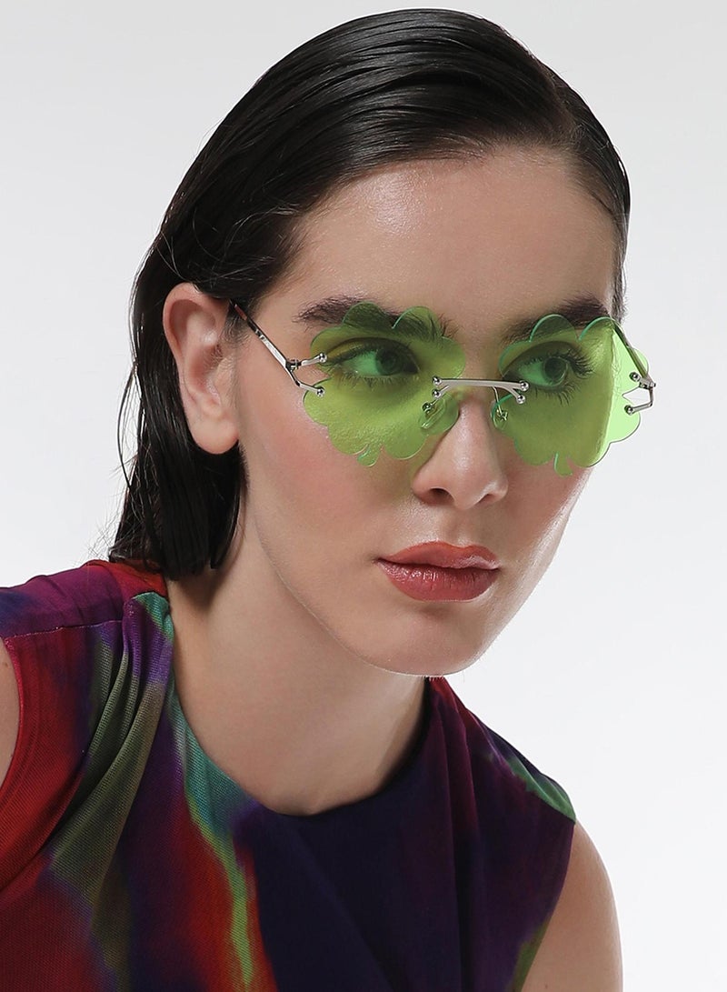 Haute Sauce The Clover Rave Round Sunglasses - Shamrock Green  - Image 2