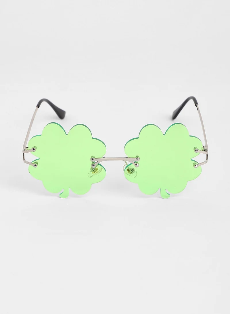 Haute Sauce The Clover Rave Round Sunglasses - Shamrock Green