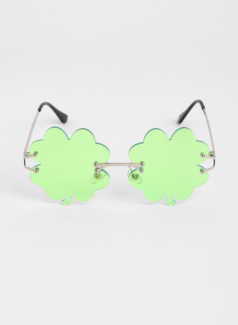 Haute Sauce The Clover Rave Round Sunglasses - Shamrock Green  - Image 4