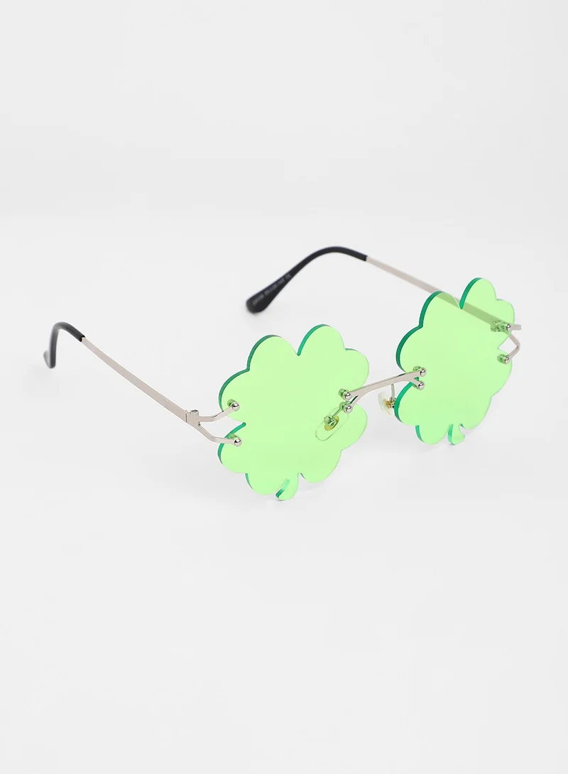 Haute Sauce The Clover Rave Round Sunglasses - Shamrock Green