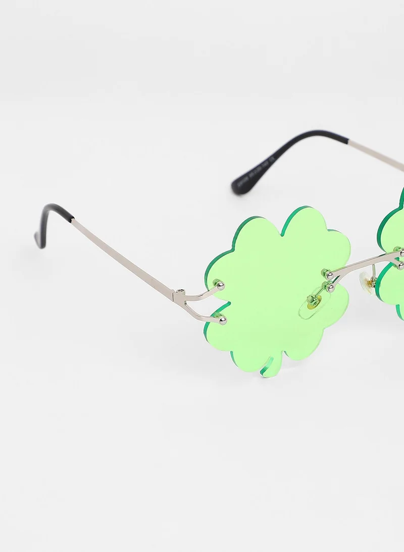 Haute Sauce The Clover Rave Round Sunglasses - Shamrock Green