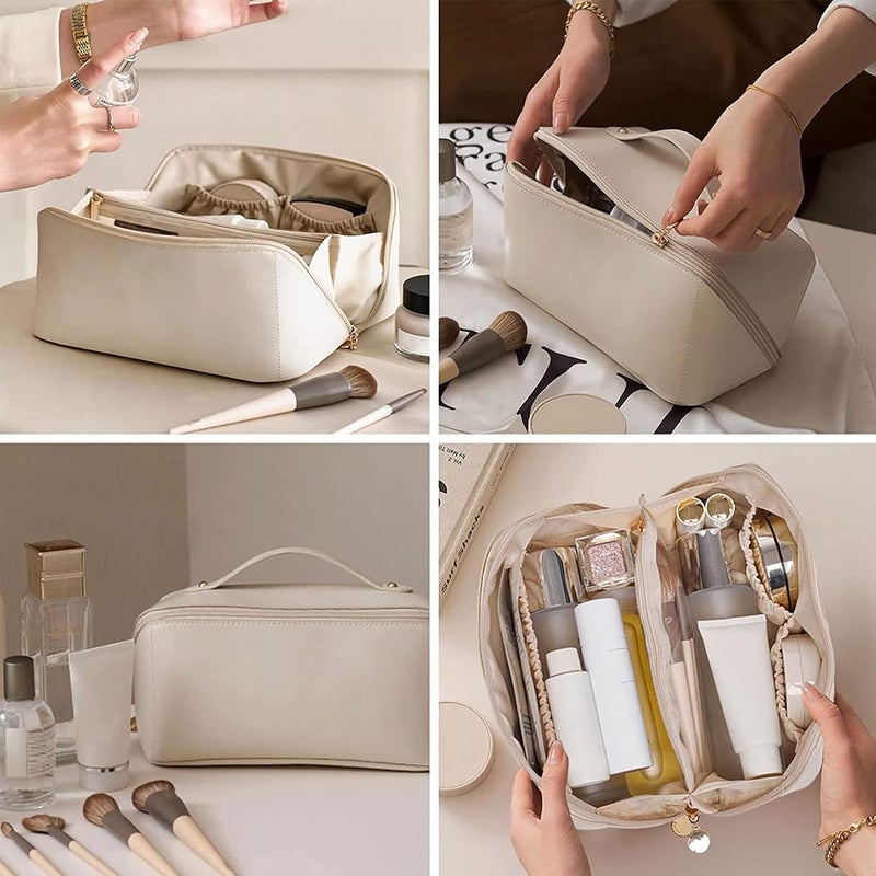 Toxen Travel Makeup Bag Cosmetic Bag Multiple Layers Waterproof Make Up Bag and Toiletries Organizer Multifunctional Storage Make Up Bag - Image 2