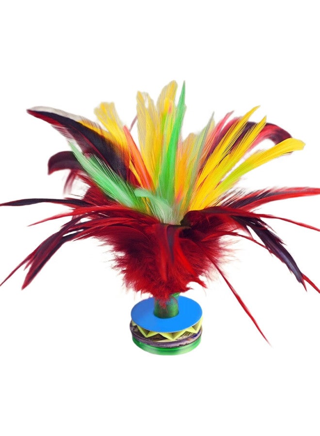 Dweck Duweike Shuttlecock, Large Size, Rooster Feather, Goose Feather, Children'S Competition Shuttlecock, Cowhide Bottom, Flower Key, Red, 5 Pieces Per Pack - Image 3