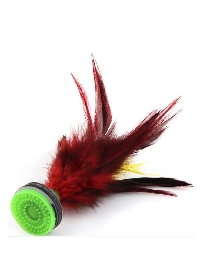 Dweck Duweike Shuttle, Large Size, Rooster Feather, Goose Feather, Children's Compeion Shuttle, Cowhide Bottom, Flower Key, Red, 5 Pieces Per Pack - Image 5