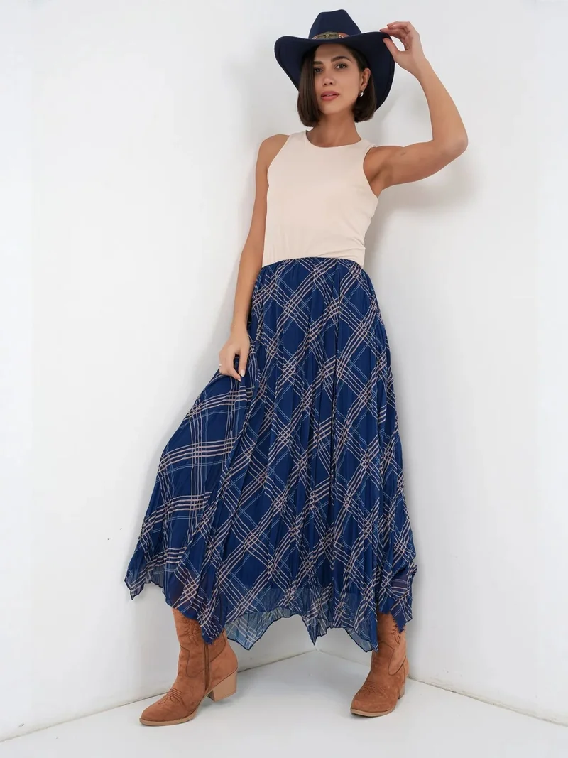 بيغ دارت BDART Asymmetrical Patterned Maxi Skirt