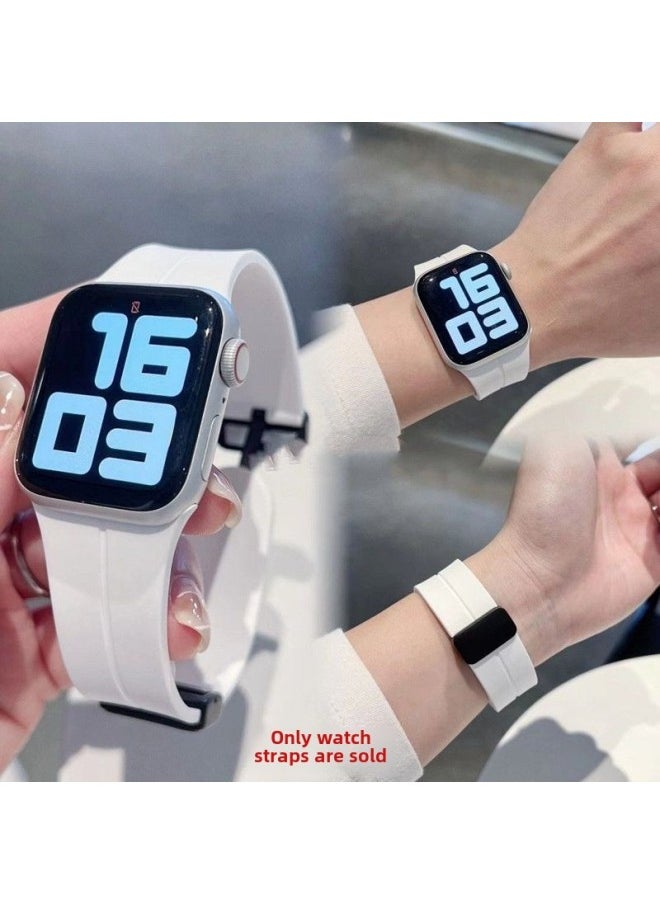 Generic Suitable For Applewatch9 Strap S10 Apple IWatchse Liquid Silicone S765 Magnetic Folding Buckle Strap-Color:Silicone Magnetic Buckle - Fruit Purple (excluding Watch) Official Same Style - Suitable For Iwatch 10 (46mm)  - Image 2