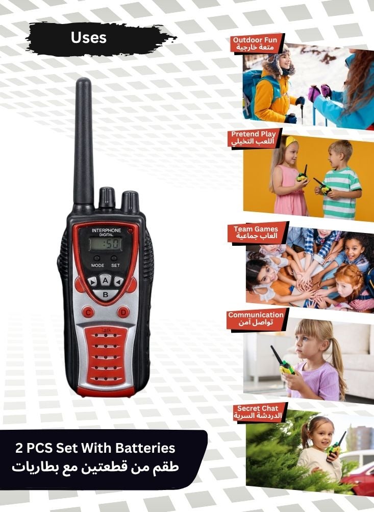 INTERPHONE Kids Talkie Talkie Set Long Range Interphone Digital Two Way Radios Toy Communication Set 3+ - Image 3