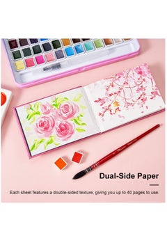Captaintech Travel Watercolor Journal 50 Cotton 140 lb 300gsm 20 Sheets 7.6 x 5.3 Inches Perfect for Artists and Beginners  - Image 2
