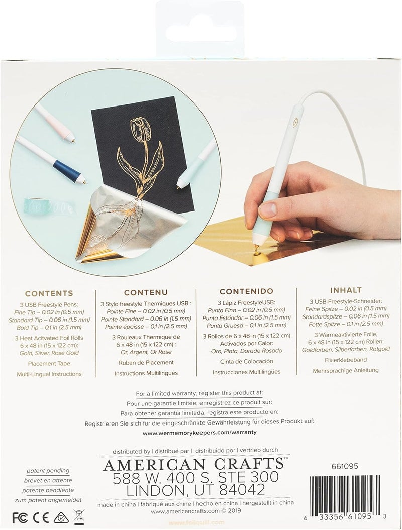 We R Memory Keepers Foil Quill Freestyle Starter Kit - Multi Color Crafting Pens with Foil Rolls and Tape - Image 3