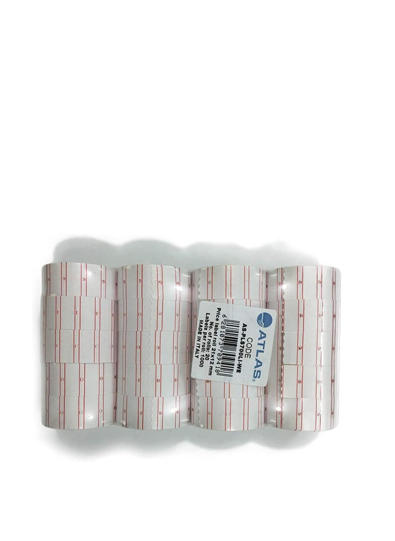 ATLAS 20-Piece Price Label Roll Set White/Red  - Image 2
