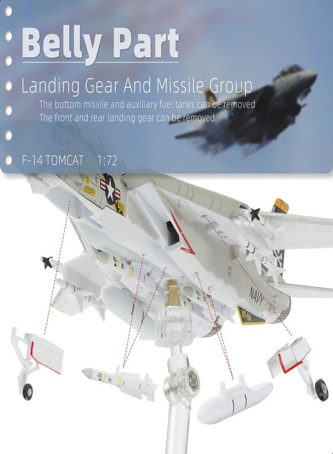 NUOTIE F-14A Tomcat 1/100 Metal Airplane Model Kits with Stand VF-84 Jolly Rogers DieCast Alloy Fighter Model Jet Replica Pre-Build Military Aircraft Collection for Display or Gift - Image 5