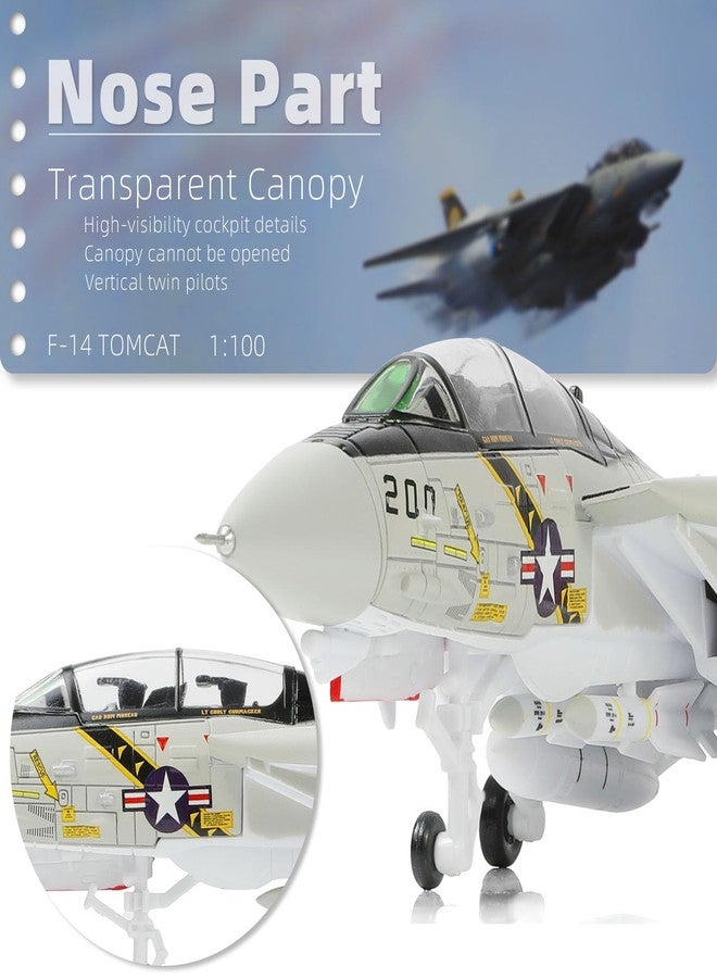 NUOTIE F-14A Tomcat 1/100 Metal Airplane Model Kits with Stand VF-84 Jolly Rogers DieCast Alloy Fighter Model Jet Replica Pre-Build Military Aircraft Collection for Display or Gift - Image 3