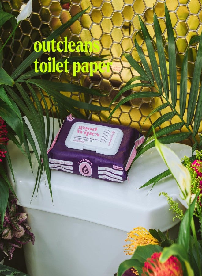 goodwipes Flushable Butt Wipes - Vitamin E & Aloe - Sewer & Septic Safe - Extra Large Adult Wet Wipes For Women & Men - Bathroom Essentials - Lavender, 418 Count (8 Packs + 1 Travel) - Image 5