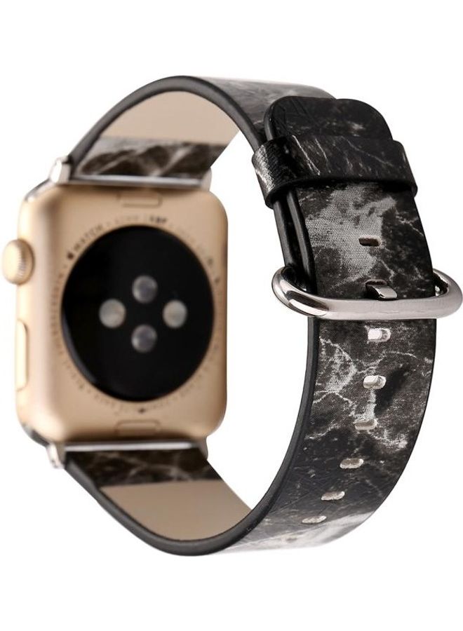 Fashion Marble Vein Texture Wrist Watch Band Black - Image 4