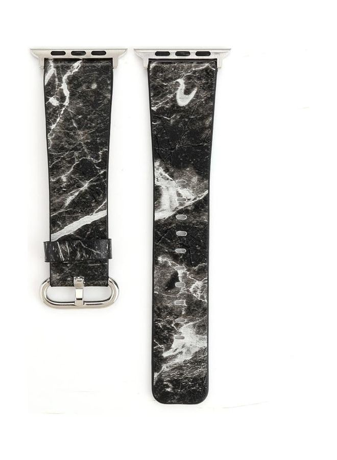 Fashion Marble Vein Texture Wrist Watch Band Black - Image 1