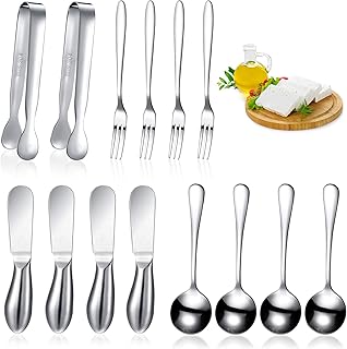 Patelai Patelai 14 Pieces Cheese Butter Spreader Knives Set Stainless Steel Cheese Slicer Butter Spreader Knives with Stainless  - Image 1