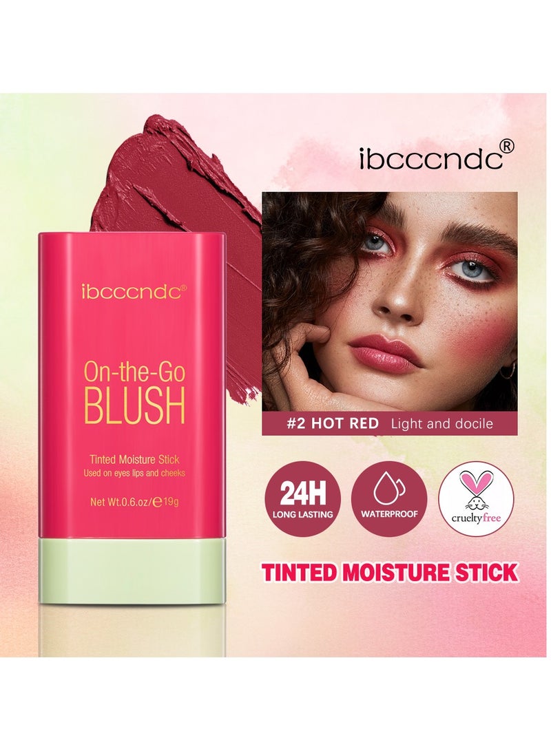 آي بي سي سي سي أن دي سي Blush Stick ، كريم أحمر الخدود لشفاه عيون الخدين ، أحمر الخدود الطبيعي مع مقاوم للماء مقاوم للعرق ، عصا صلبة ملونة مع مكياج طويل الأمد عاري متعدد الاستخدامات أحمر الخدود الكريمي - Image 1