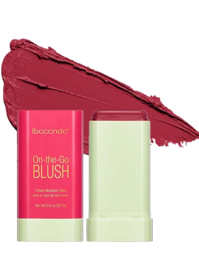 آي بي سي سي سي أن دي سي Blush Stick ، كريم أحمر الخدود لشفاه عيون الخدين ، أحمر الخدود الطبيعي مع مقاوم للماء مقاوم للعرق ، عصا صلبة ملونة مع مكياج طويل الأمد عاري متعدد الاستخدامات أحمر الخدود الكريمي - Image 4