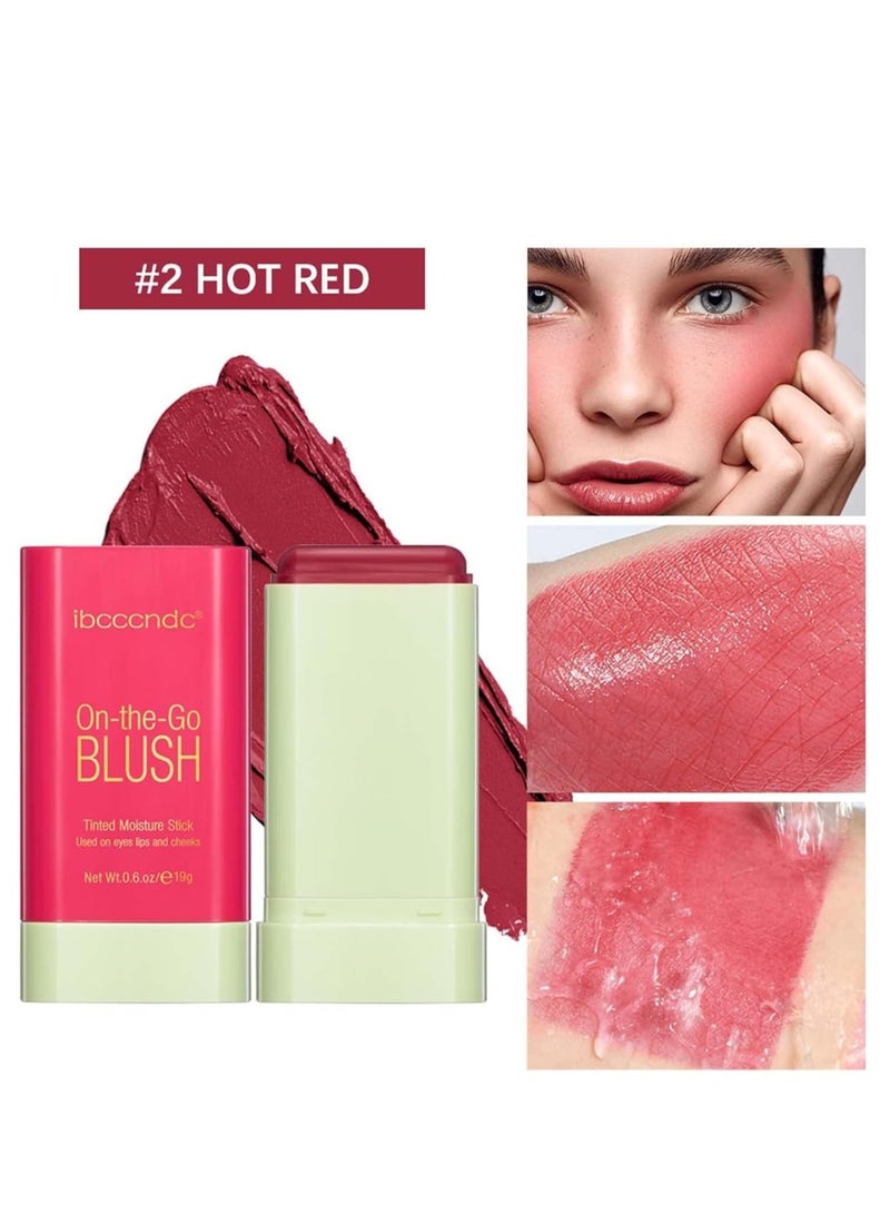 آي بي سي سي سي أن دي سي Blush Stick ، كريم أحمر الخدود لشفاه عيون الخدين ، أحمر الخدود الطبيعي مع مقاوم للماء مقاوم للعرق ، عصا صلبة ملونة مع مكياج طويل الأمد عاري متعدد الاستخدامات أحمر الخدود الكريمي - Image 3