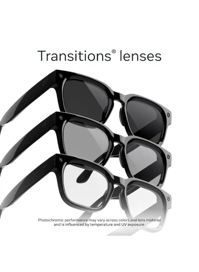 Meta 155 mAh Meta Adventurer Classic Black | AI glasses for women, men – Meta AI, 12MP camera, live translate – 3K HD resolution – 8+ hour battery – Transitions Grey lenses - Size: Standard Classic Black - Image 5