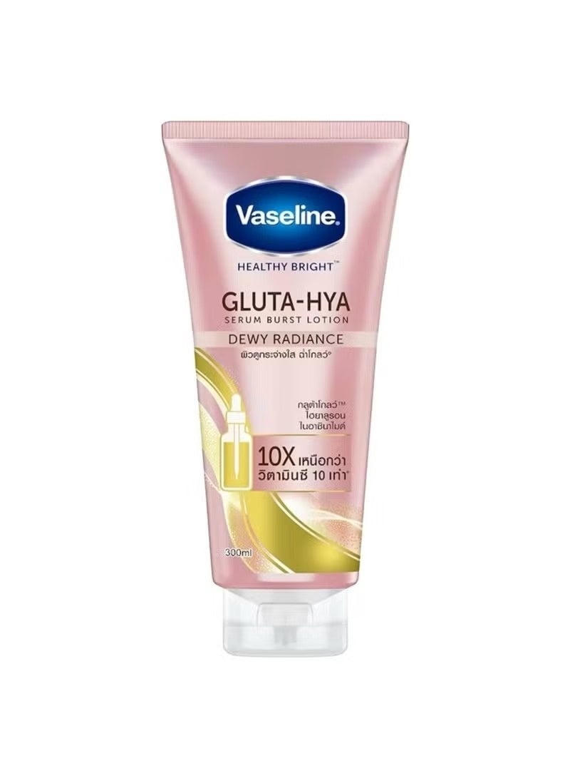 Vaseline Gluta-Hya Dewy Radiance Lotion for Face & Body | Gives Brighter Skin | Glutathione & Niacinamide Infused Moisturizer, 300ml. - Image 1
