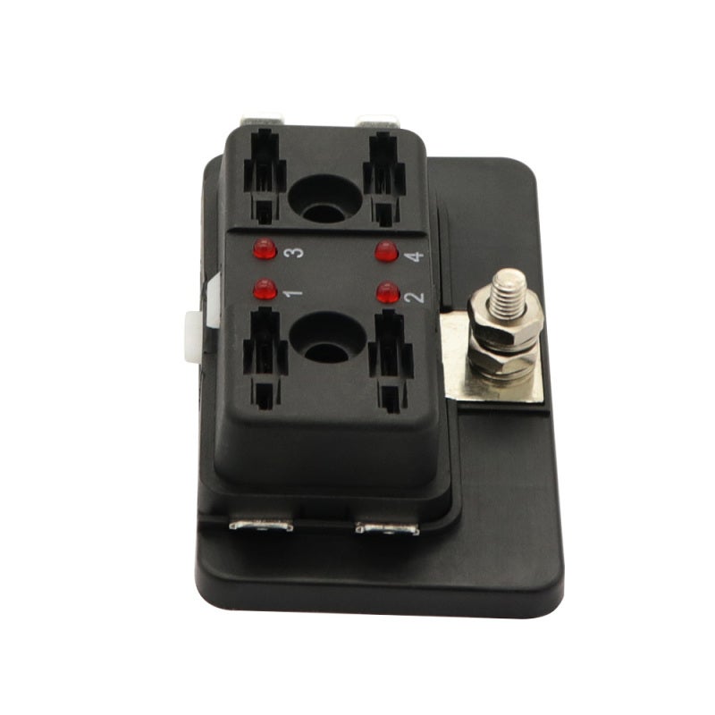 4 Way Fuse Box: 5A 10A 15A 20A Fuses, Screw Wiring For Robust Connection - Numbered Fuse Holders For Easy Identification, Red LED Warning Indicator Fuse Block for Car Electrical Systems - Image 4