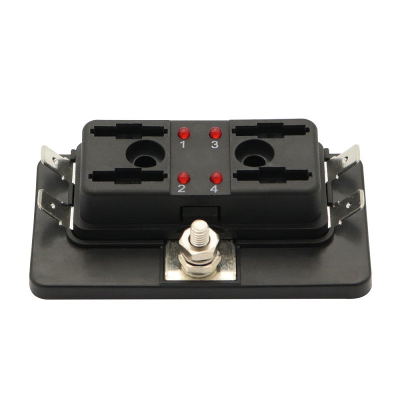 4 Way Fuse Box: 5A 10A 15A 20A Fuses, Screw Wiring For Robust Connection - Numbered Fuse Holders For Easy Identification, Red LED Warning Indicator Fuse Block for Car Electrical Systems - Image 5