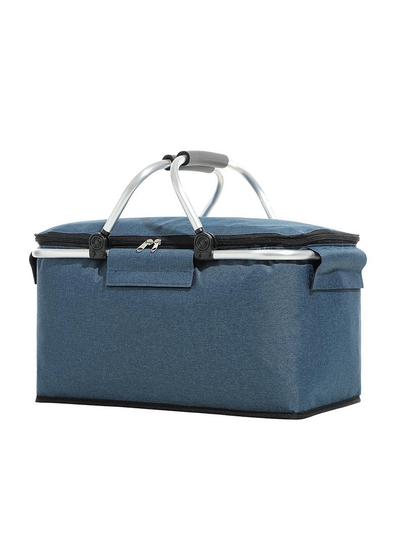 Bluejw Picnic Basket 20L Portable Collapsible Cooler Bag Grocery Bag Shopping Basket With Aluminium Handles For Shopping, Travel, Camping  - Image 1