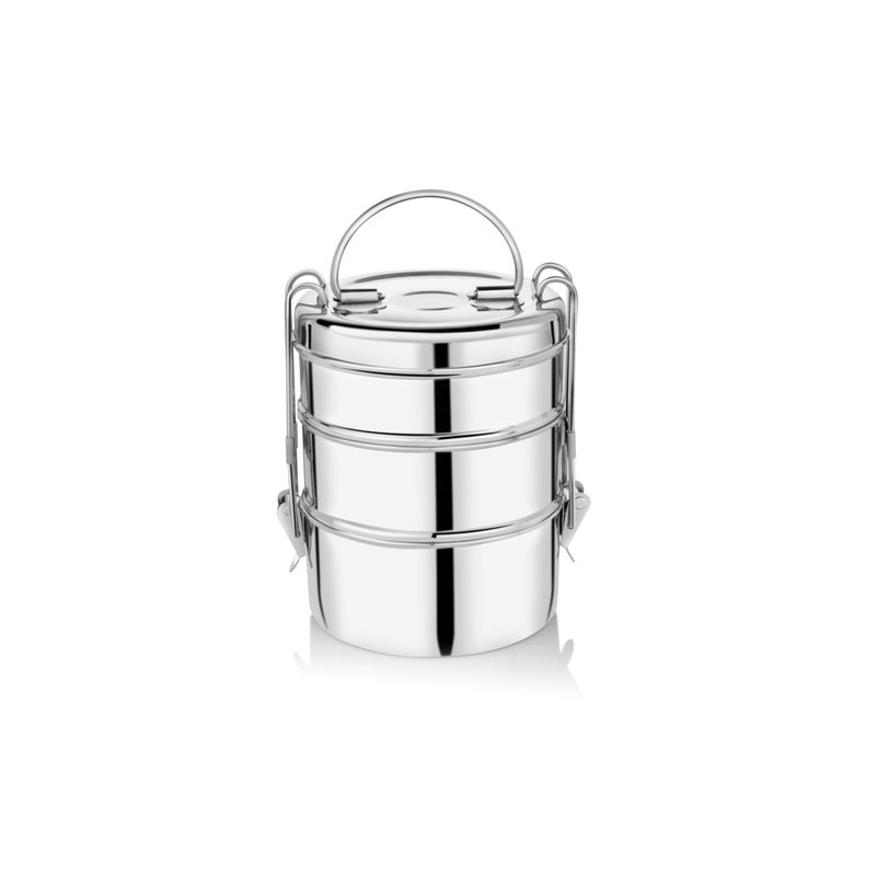 EMBASSY Stainless Steel Clip Carrier Lunch Box (3-Containers, 375ml Each) - Image 3