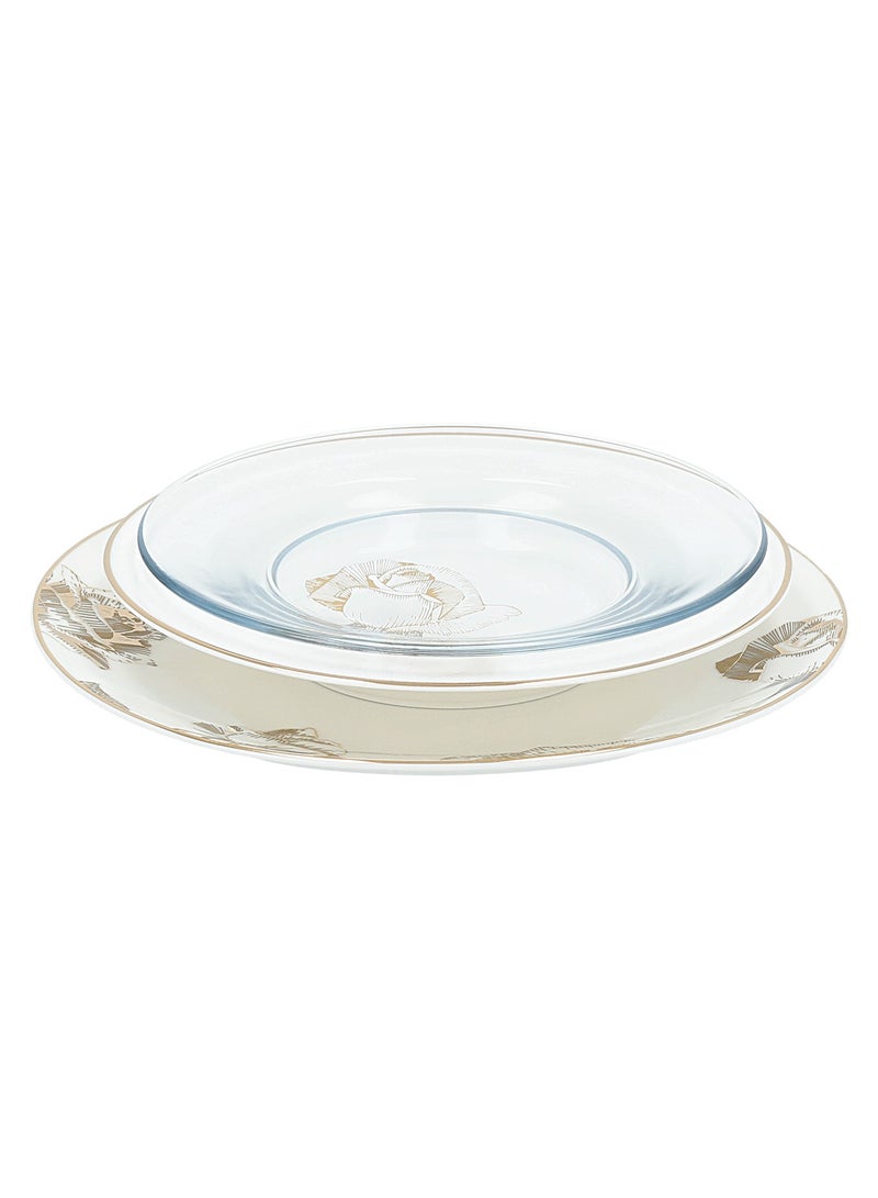 La Mesa 20Pcs Porcelain Dinner Set Serve 6 Person Gold Roses Pattern - Image 3
