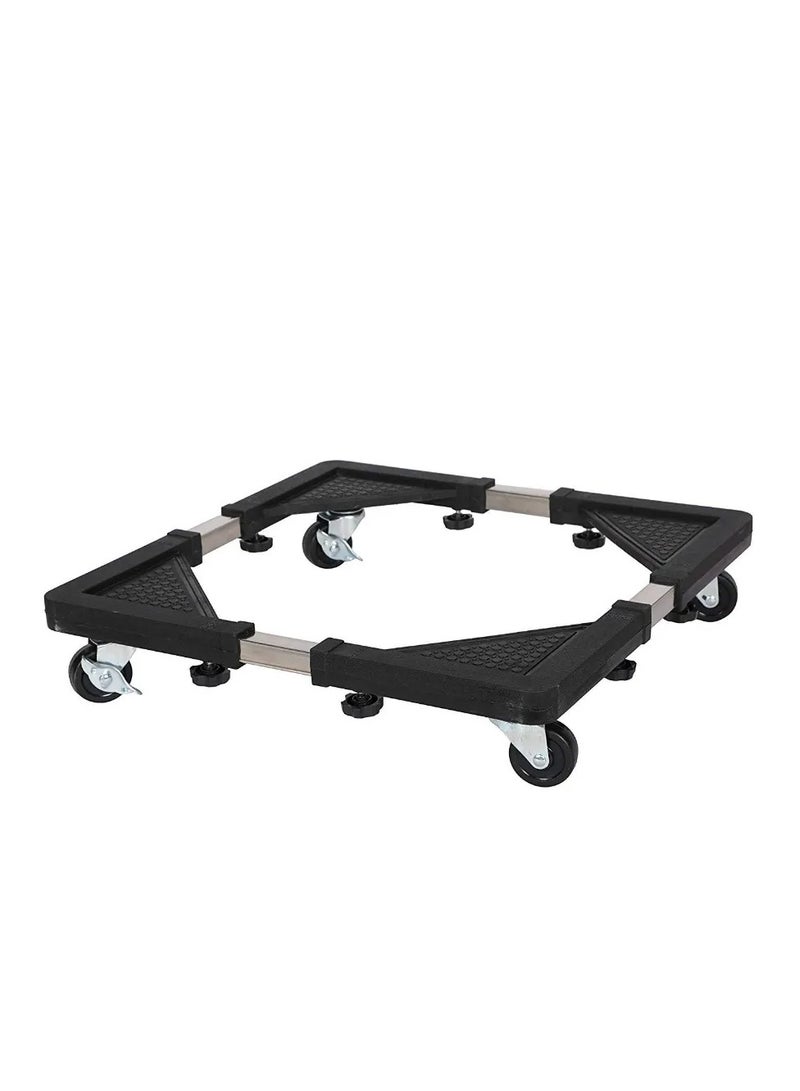 BLOOMING TIME Stainless Steel Washing Machine And Refrigerator Stand with adjustable wheels (60*60-80*80cm) - Image 1