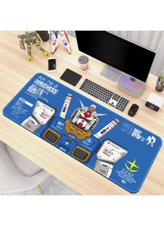 Gundam Mecha Style Anime Game Super Large Mouse Pad Thickened Personality Keyboard Pad Laptop Computer Office Desk Mat-Color:800x 300x 4mm Edge Lock-Pattern:Up To [22-22]]