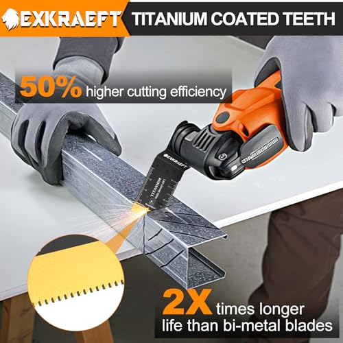 EXKRAEFT 18 PCS Titanium Oscillating Tool Blade, Professional Universal Multitool Blades for Wood Plastic Metal, Multi Tool Blades Kits Fit Dewalt Milwaukee Ryobi Rockwell Fein - Image 3