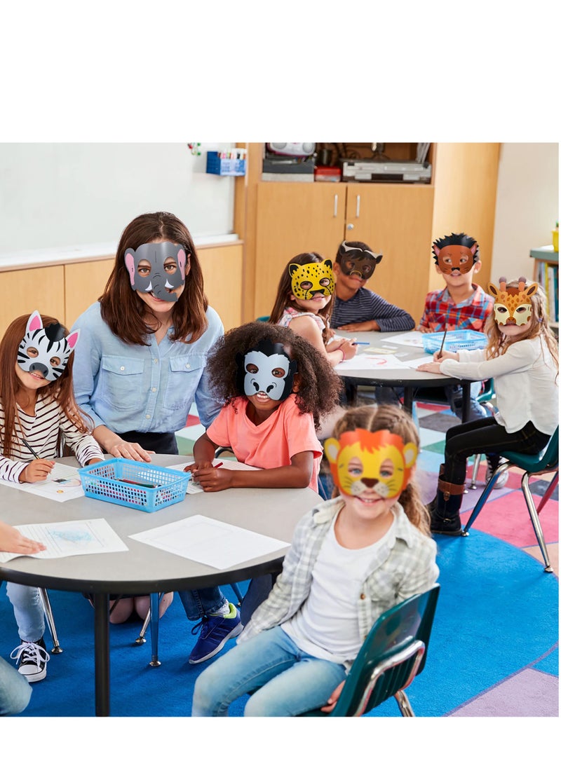 Captaintech Animal Masks Party Favors for Kids, Jungle Theme Birthday Dress Up Supplies Decorations, Costumes Dress-Up  - Image 4