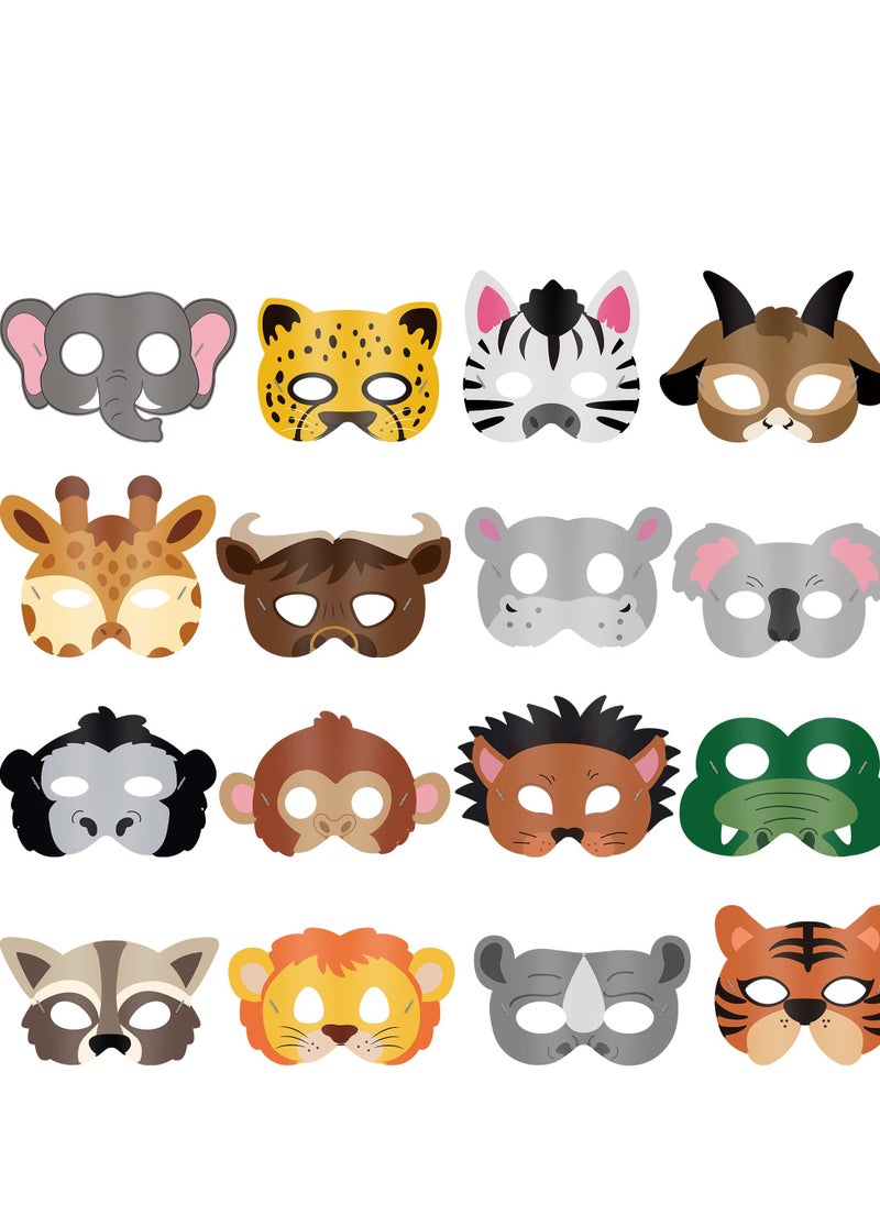 Captaintech Animal Masks Party Favors for Kids, Jungle Theme Birthday Dress Up Supplies Decorations, Costumes Dress-Up  - Image 1