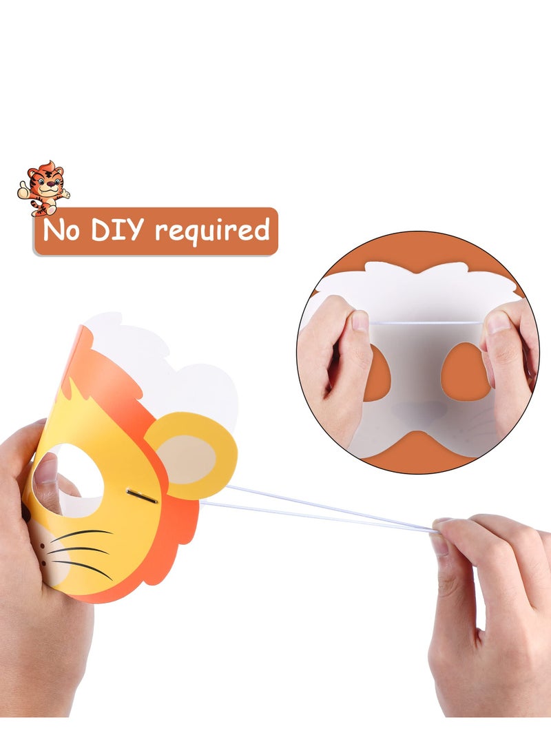 Captaintech Animal Masks Party Favors for Kids, Jungle Theme Birthday Dress Up Supplies Decorations, Costumes Dress-Up  - Image 2