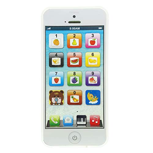 YOYOSTORE Phone Toy Play Mobile Cell Phone Music Learning for Child Toddle Baby Kid White - Image 1