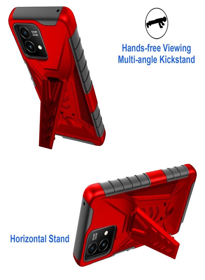 Ailiber for Motorola Moto G Stylus 2023 5G Phone Case, Holster with Screen Protector, Swivel Belt Clip Kickstand, Heavy Duty Full Body Shockproof Phone Cover for Moto G Stylus 5G 2023[Not fit 4G]-Red - Image 3