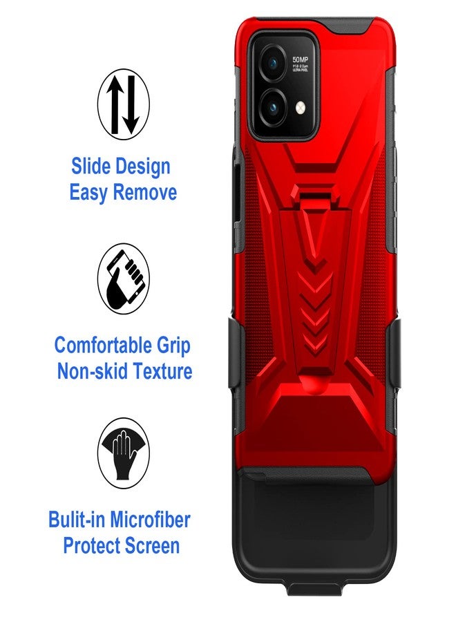 Ailiber for Motorola Moto G Stylus 2023 5G Phone Case, Holster with Screen Protector, Swivel Belt Clip Kickstand, Heavy Duty Full Body Shockproof Phone Cover for Moto G Stylus 5G 2023[Not fit 4G]-Red - Image 5