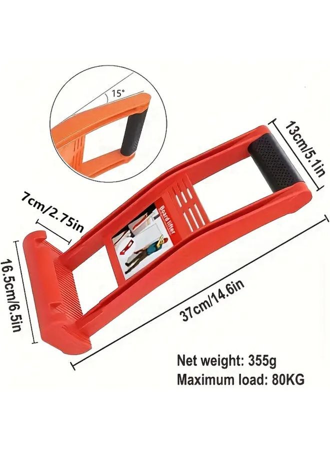 Red Heavy Duty Panel Carrier 176 Lbs ABS Plastic Comfortable Grip Clamp For Drywall Plywood - Image 3