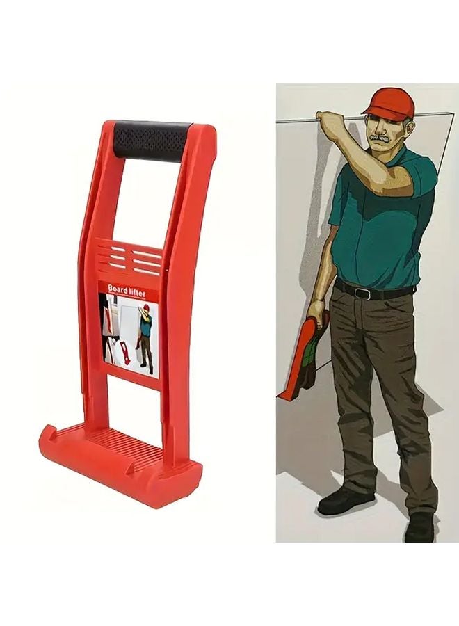 Red Heavy Duty Panel Carrier 176 Lbs ABS Plastic Comfortable Grip Clamp For Drywall Plywood - Image 2